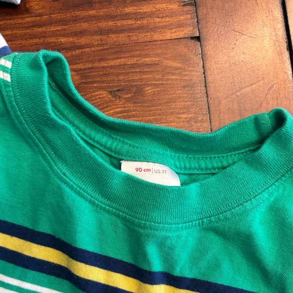 Hanna Andersson 2pc Striped Blue and Green Kids T-Shirts Sz 3T - Picture 3 of 6